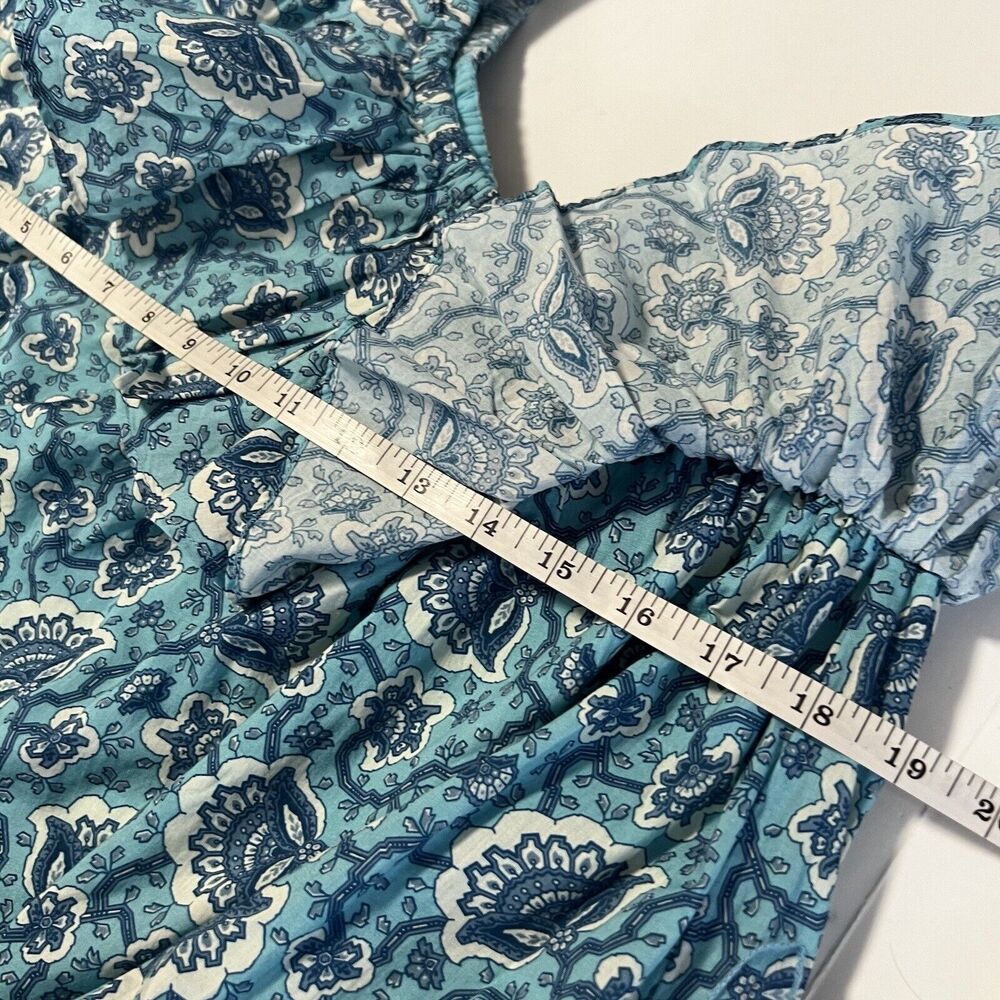 NEW RHODE Sz XS Ozzie Mini Dress One Shoulder Aqua Lotus Floral - Picture 7 of 10